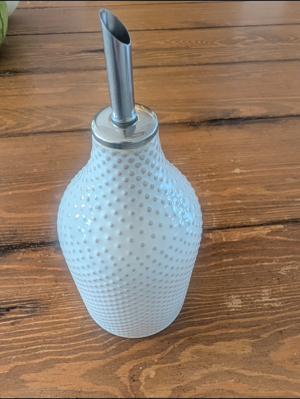 West Elm White Ceramic Oil Pourer Set with Stainless Spouts
